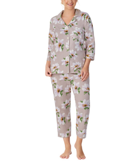 Imbracaminte Femei BedHead Pajamas Organic Cotton 34 Sleeve Cropped PJ Set Winter Magnolia