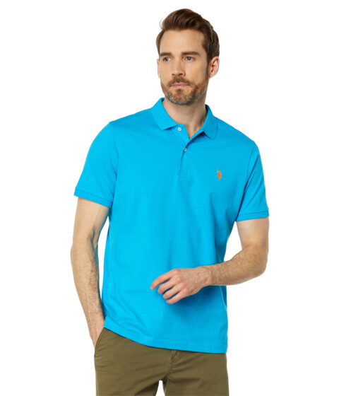 Incaltaminte Barbati US Polo Assn Solid Jersey Polo Shirt Downtown Blue