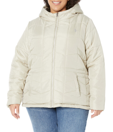 Imbracaminte Femei US Polo Assn Plus Size Wave Quilt Cozy Jacket Winter Pearl