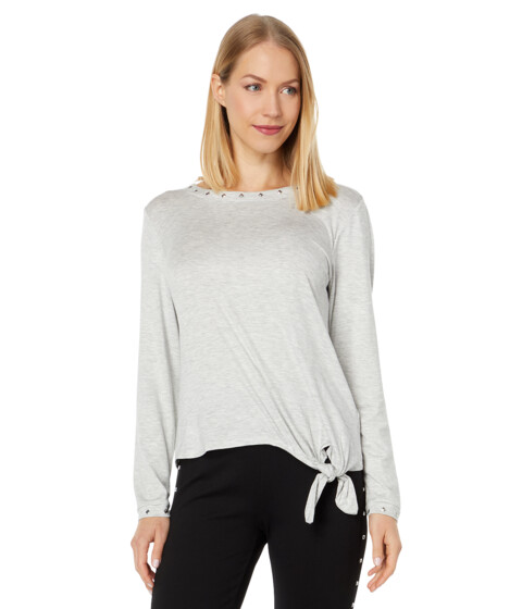 Imbracaminte Femei Vince Camuto Long Sleeve Knot Front Embellished Top Light Heather Grey