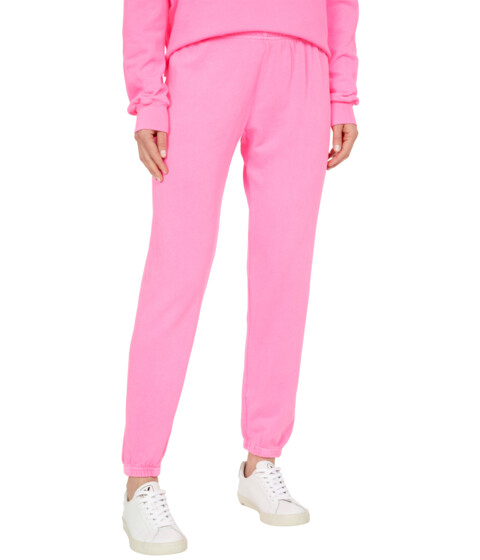 Imbracaminte Femei Michael Lauren Nate Signature Soft French Terry Crop Sweatpants Neon Pink