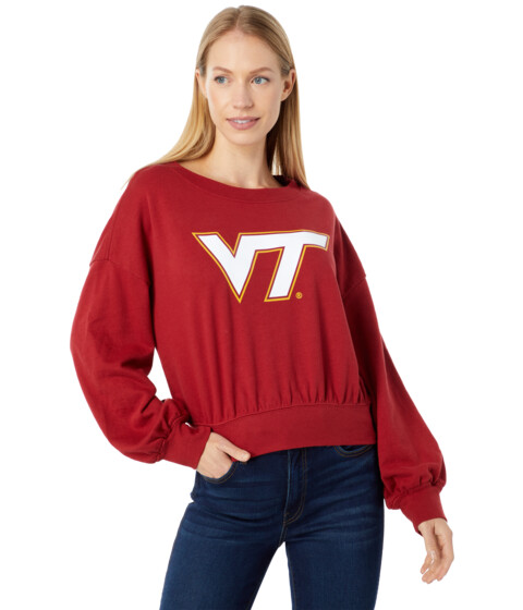 Imbracaminte Femei Lauren James Virginia Tech Hokies Cropped Crew Neck Sweatshirt Maroon