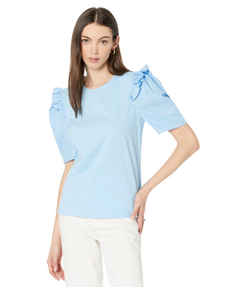 Imbracaminte Femei English Factory Poplin Combo Sleeve T-Shirt Powder Blue