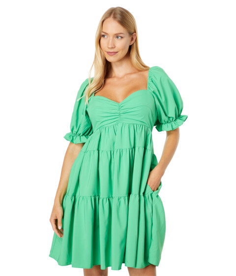 Imbracaminte Femei English Factory Classic Sweetheart Tiered Mini with Puff Sleeves Green