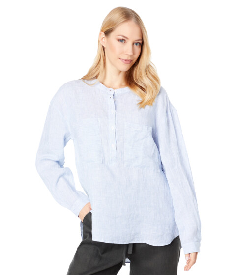 Imbracaminte Femei ECOALF Eastalf Shirt Off-WhiteBlue Stripe
