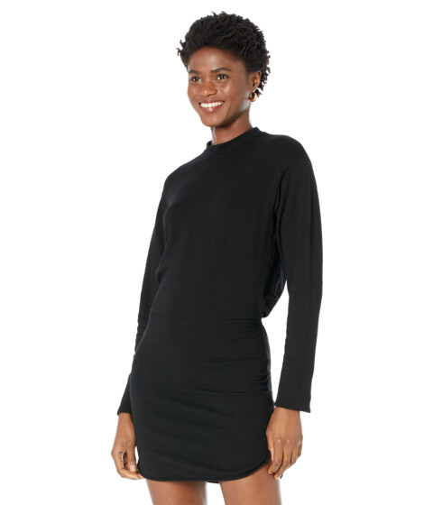 Imbracaminte Femei Monrow Supersoft Fleece Sweatshirt Dress Black