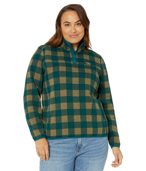 Imbracaminte Femei LLBEAN Sweater Fleece Pullover Print EucalyptusSpruce Buffalo Plaid