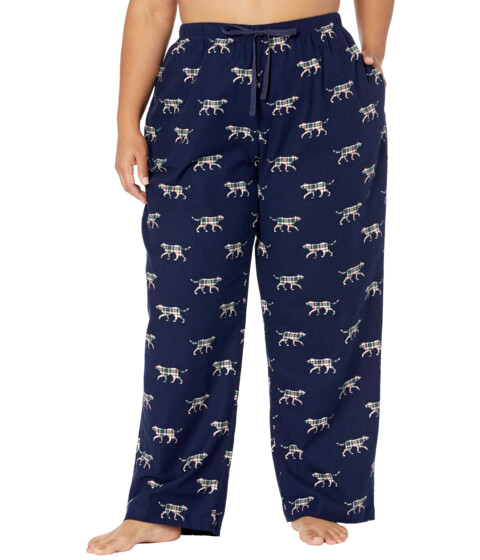 Imbracaminte Femei LLBEAN Plus Size Bean\'s Flannel Pants Print Bright Navy Plaid Dog