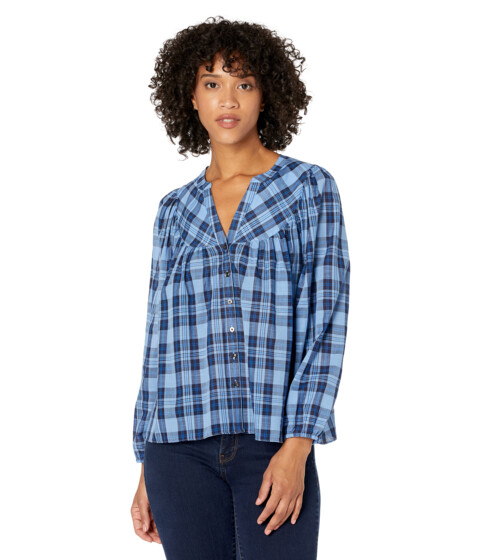 Imbracaminte Femei REIGNING CHAMP Button-Down Top in Angie Plaid Blue Multi
