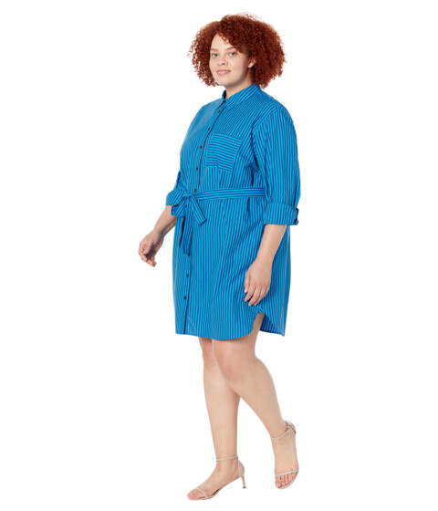 Imbracaminte Femei REIGNING CHAMP Plus Size Carly Shirtdress in Canopy Stripe Blue Aster