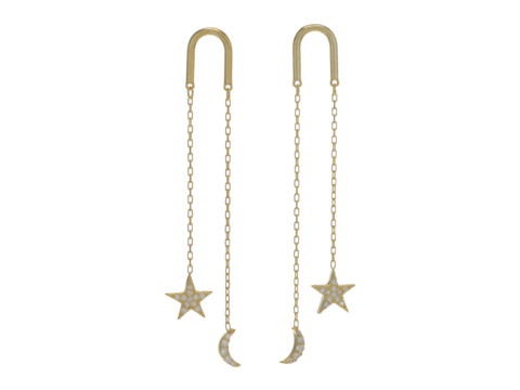 Bijuterii Femei Argento Vivo Paperclip CZ Star Drop Chain Earrings Gold