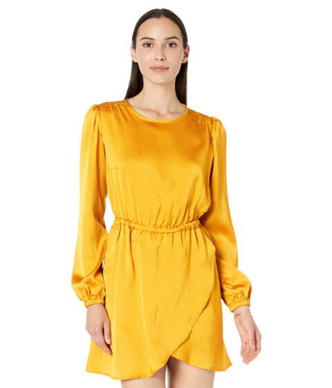 Imbracaminte Femei MICHAEL Michael Kors Satin Long Sleeve Flounce Dress Marigold