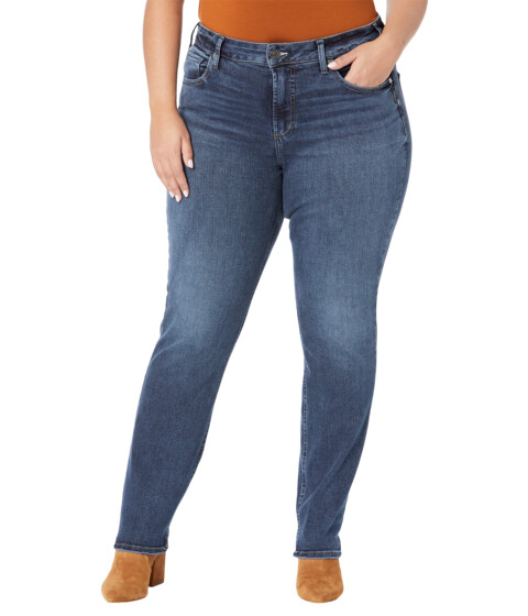 Imbracaminte Femei Silver Jeans Co Plus Size Avery High-Rise Straight Leg Jeans W94443EDB334 Medium Indigo Wash