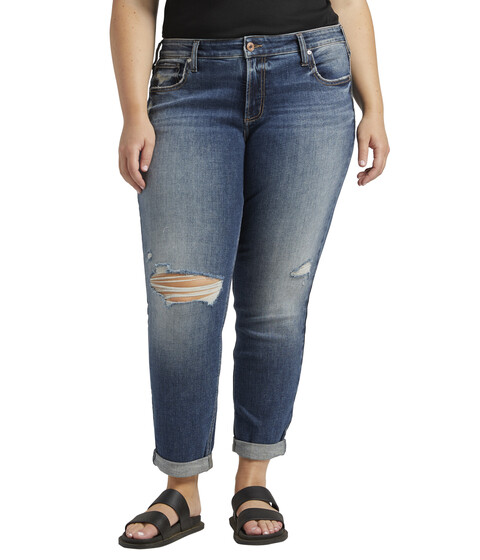 Imbracaminte Femei Silver Jeans Co Plus Size Boyfriend Mid-Rise Slim Leg Jeans W27101EAE308 Indigo