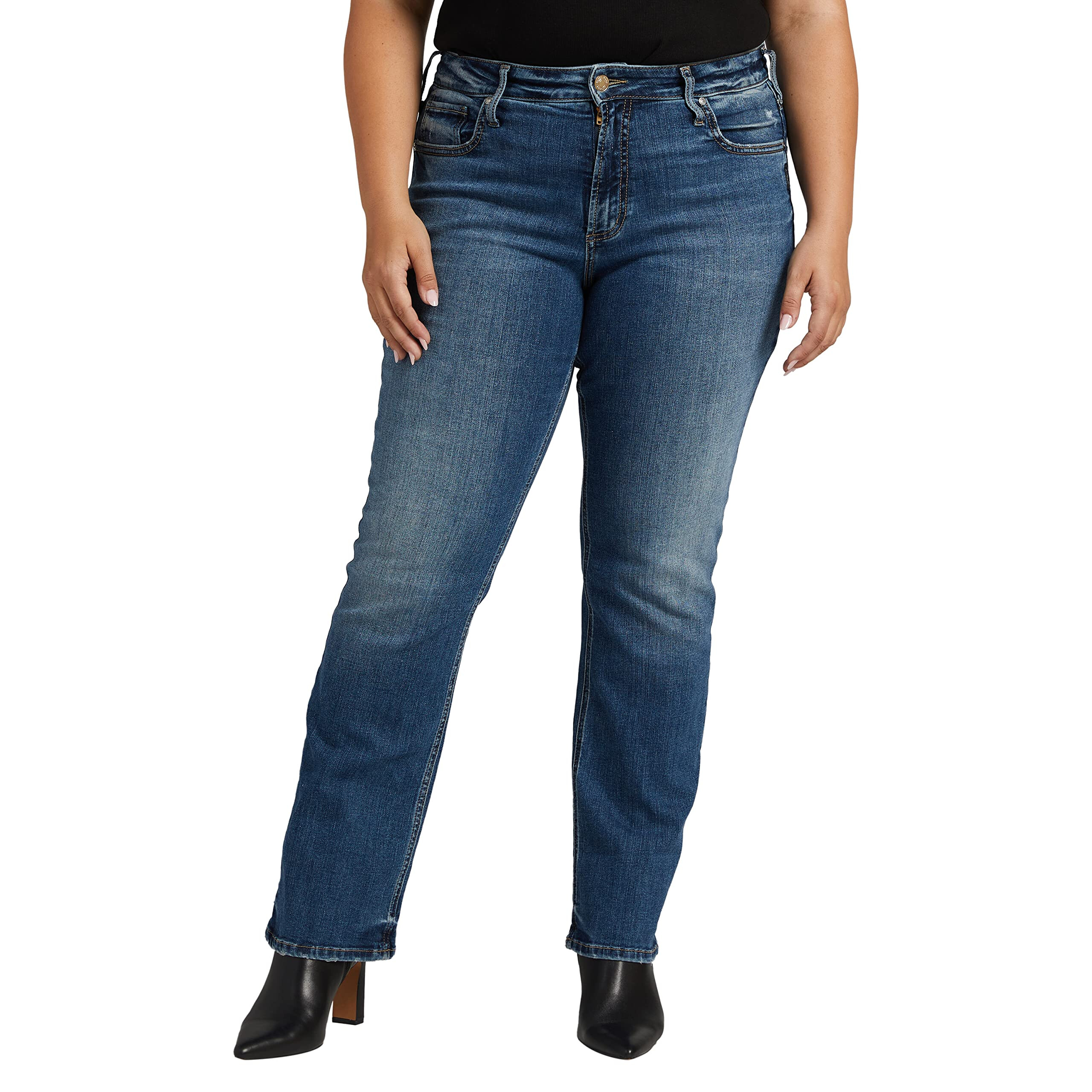 Imbracaminte Femei Silver Jeans Co Plus Size Avery High-Rise Slim Bootcut Jeans W94627EKC342 Medium Indigo Wash