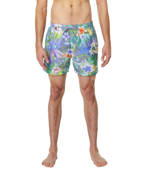 Imbracaminte Barbati BOSS Hugo Boss Piranha Swim Shorts Tropical Periwinkle PurpleGreen