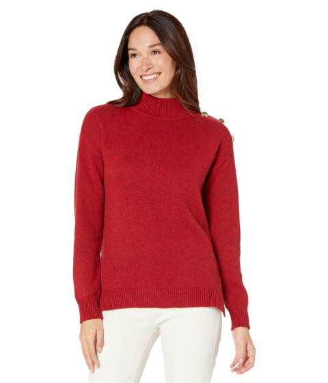 Imbracaminte Femei Elliott Lauren Need For Tweed Mock Neck Sweater with Button Detail On Shoulder Scarlet