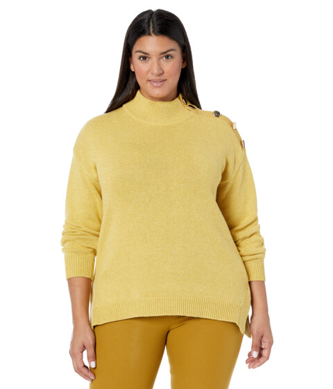 Imbracaminte Femei Elliott Lauren Need For Tweed Mock Neck Sweater with Button Detail On Shoulder Olive Oil
