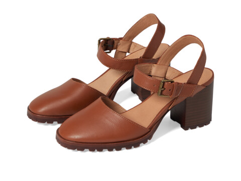 Incaltaminte Femei Madewell The Claudie Heeled Lugsole Mary Jane in Leather Dried Maple