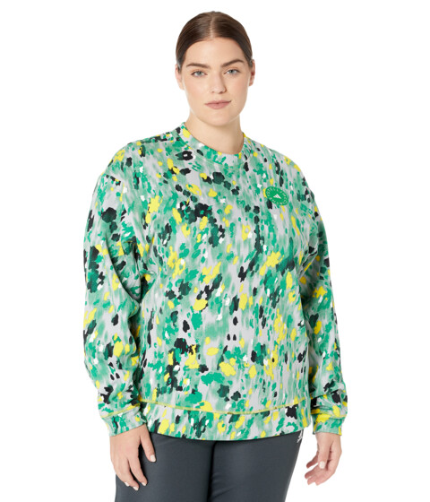 Imbracaminte Femei adidas Plus Size Graphic Sweatshirt HI5368 WhiteClear OnixYellowGreen