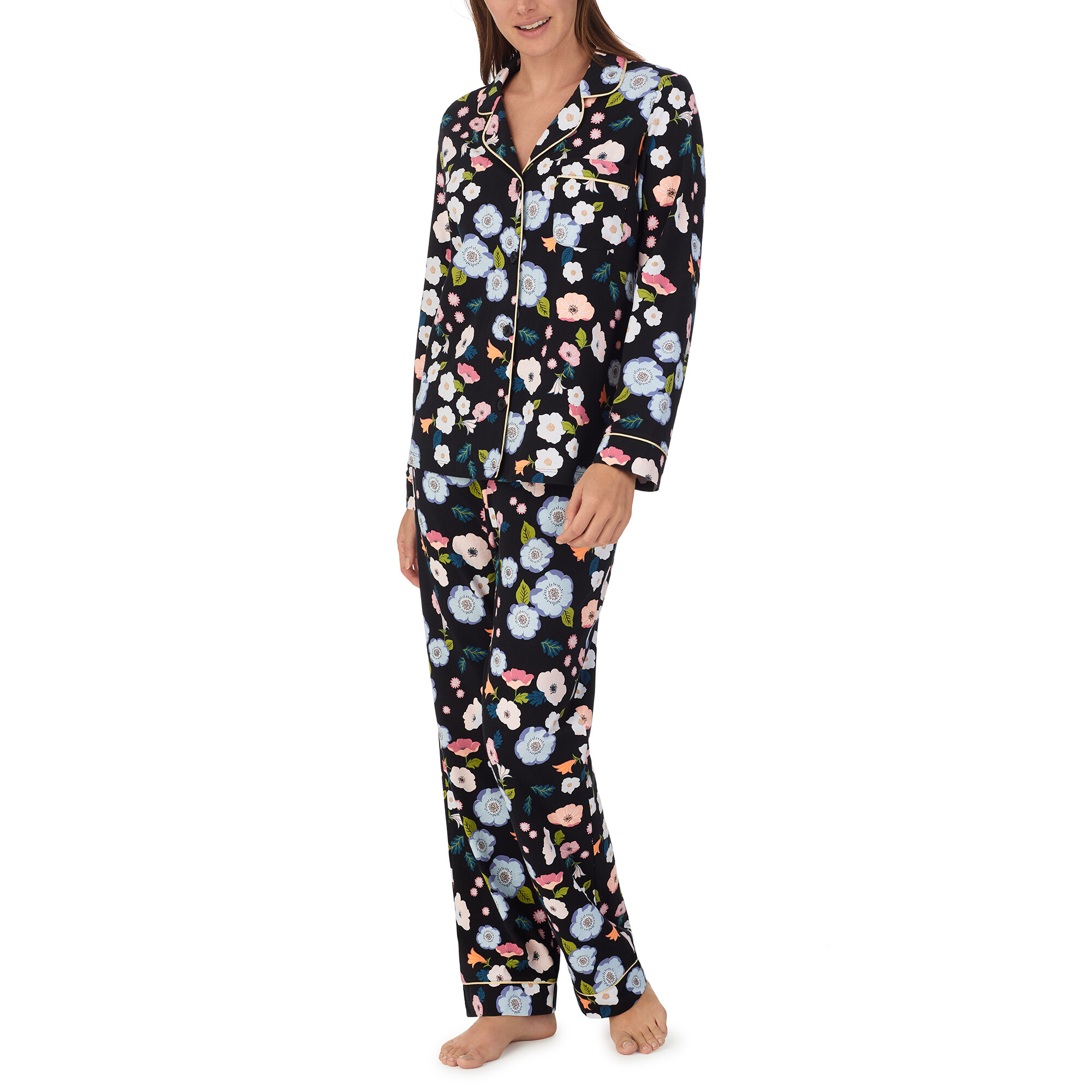 Imbracaminte Femei BedHead Pajamas Organic Cotton Knit Long Sleeve Classic PJ Set Posies
