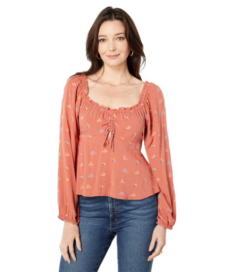 Imbracaminte Femei Lucky Brand Long Sleeve Printed Top Etruscan Red Multi
