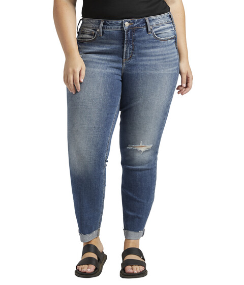 Imbracaminte Femei Silver Jeans Co Plus Size Suki Mid-Rise Slim Straight Leg Jeans W93455ECF311 Indigo