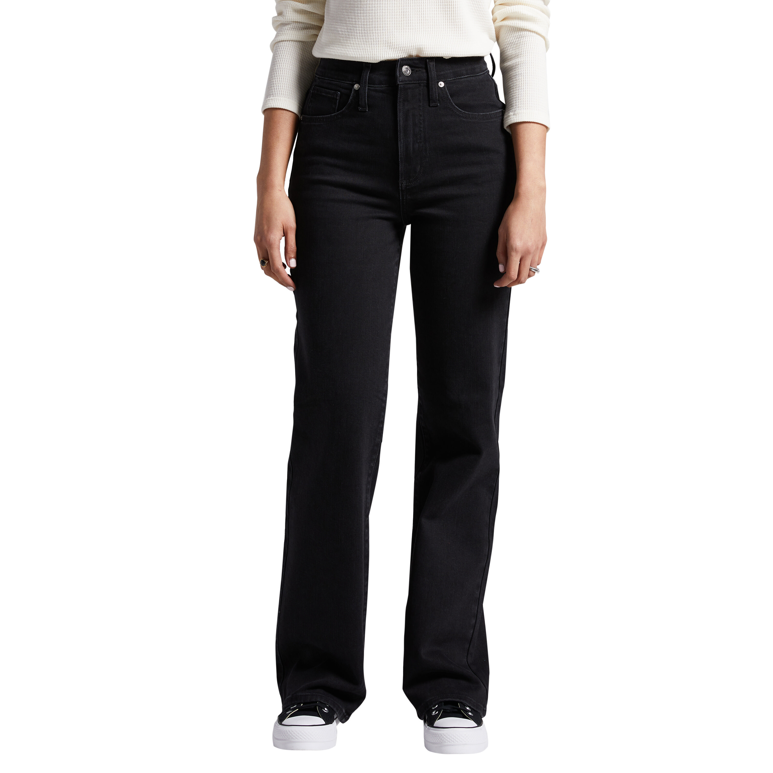 Imbracaminte Femei Silver Jeans Co Highly Desirable High-Rise Trouser Leg Jeans L28918BOA530 Black Wash