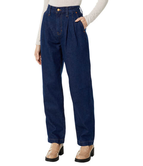 Imbracaminte Femei Madewell Pleated Baggy Straight Jeans in Woodham Wash Woodham Wash