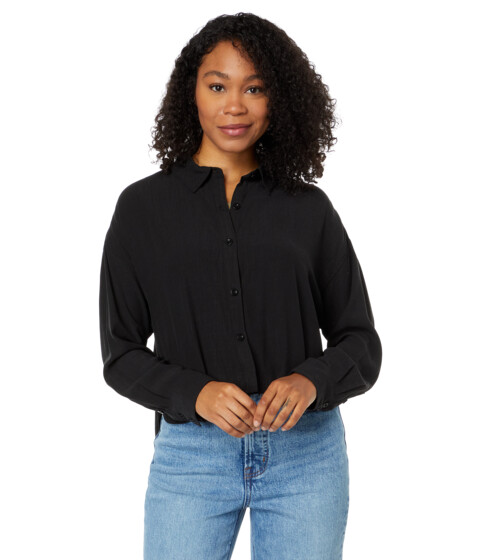 Imbracaminte Femei Madewell Lusterweave Hartfield Crop Shirt True Black