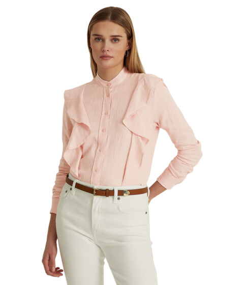 Imbracaminte Femei LAUREN Ralph Lauren Ruffle-Trim Linen Shirt Pale Pink