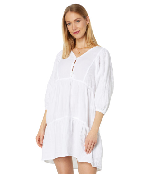 Imbracaminte Femei Mod-o-doc Double Layer Gauze 34 Sleeve Boho Tiered Dress White