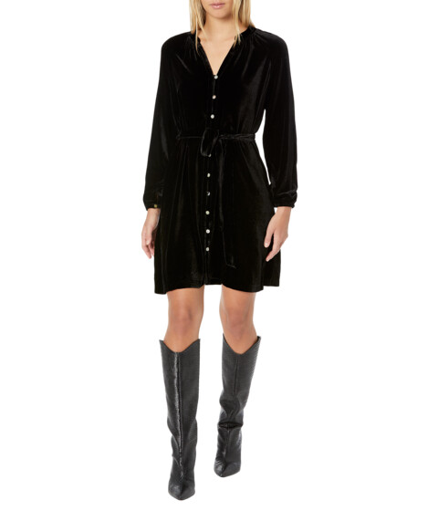 Imbracaminte Femei Faherty Vintage Silk Velvet Naomi Dress Moonlit Black