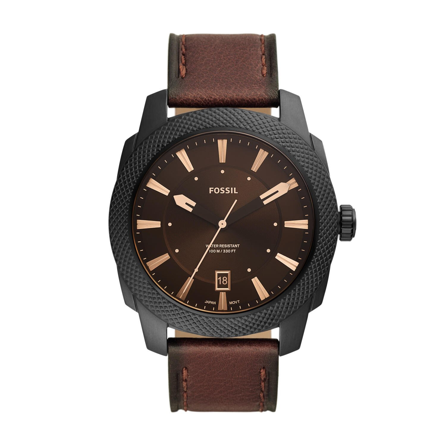 Ceasuri Barbati Fossil Machine Three-Hand Date Eco Leather Watch - FS5972 BrownBlack