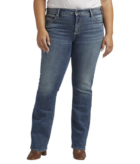Imbracaminte Femei Silver Jeans Co Plus Size Elyse Mid-Rise Slim Bootcut Jeans W03601ECF317 Indigo