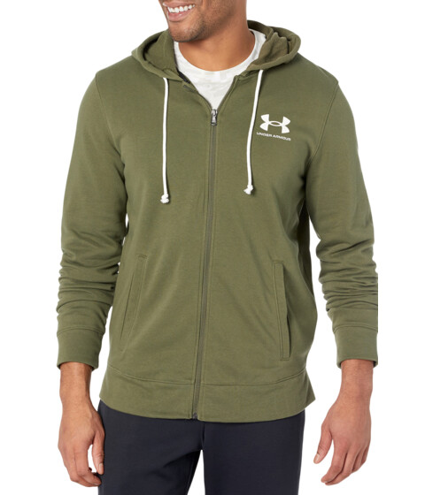 Incaltaminte Femei Under Armour Rival Terry Left Chest Full Zip Hoodie Marine Olive Drab GreenOnyx White