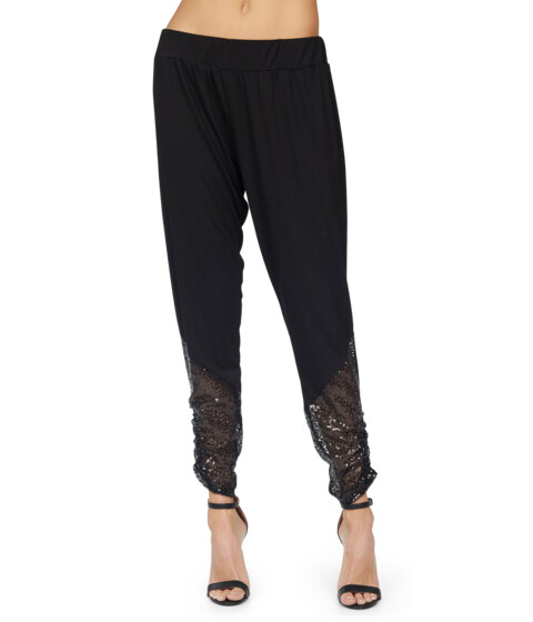 Imbracaminte Femei Michael Lauren Westman Crop Shirring Pants w Contrast Sequins Black