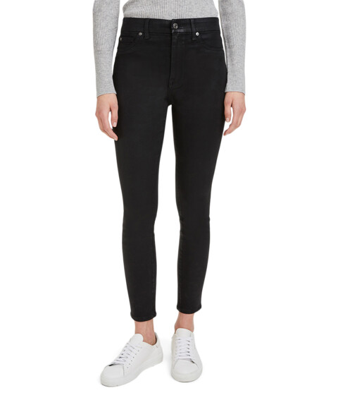 Imbracaminte Femei 7 For All Mankind The High-Waisted Ankle Skinny in Black Coated Black Coated