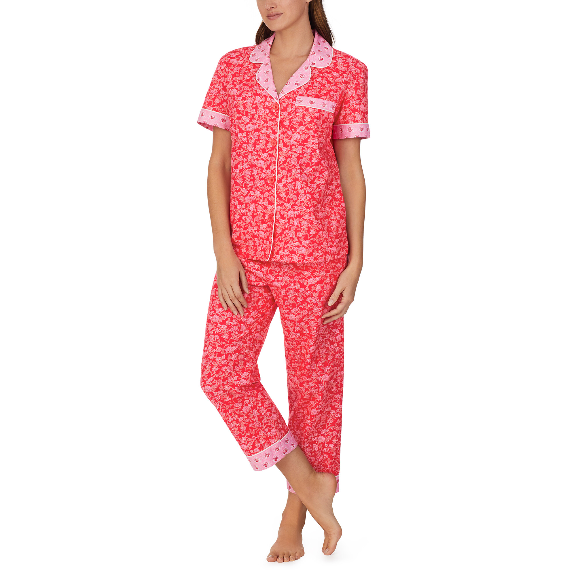 Imbracaminte Femei BedHead Pajamas Organic Cotton Short Sleeve Cropped PJ Set Dutchess