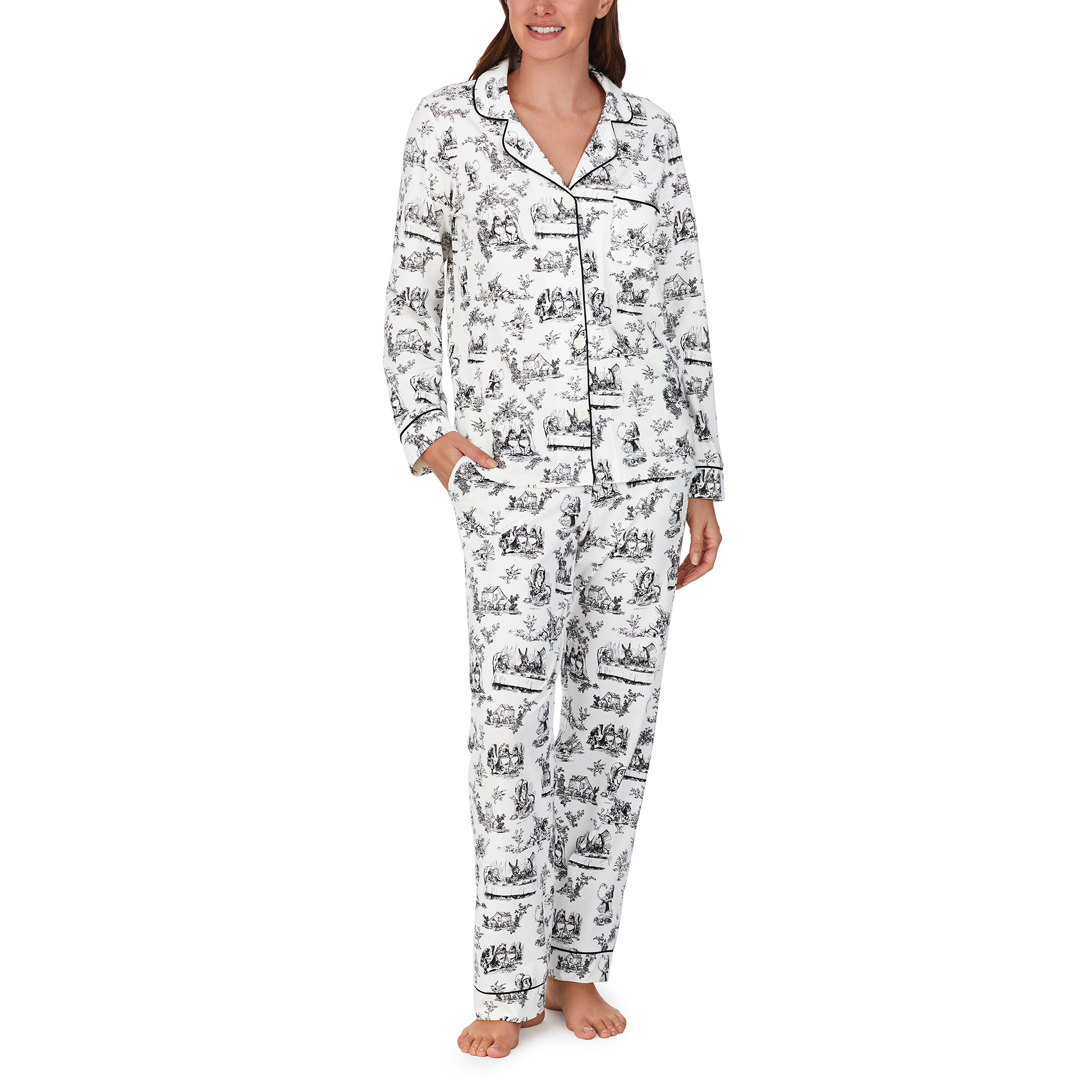 Imbracaminte Femei BedHead Pajamas Organic Cotton Long Sleeve Classic PJ Set Alice in Wonderland