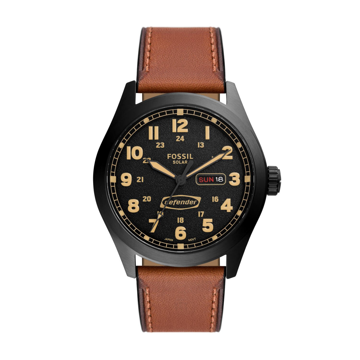 Accesorii Barbati 686 Defender Solar-Powered Luggage Leather Watch - FS5978 Brown