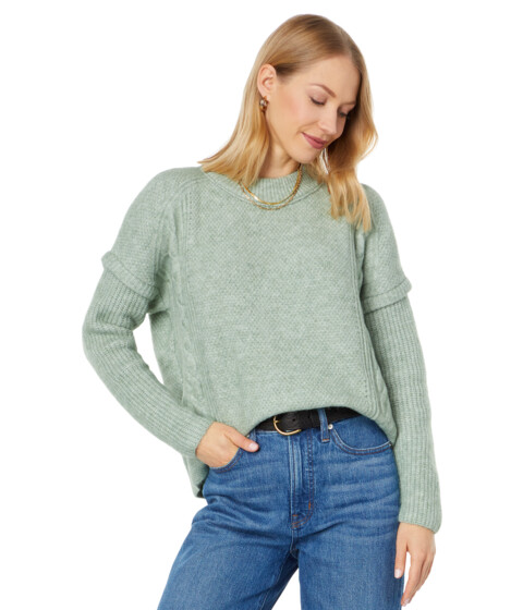 Imbracaminte Femei Madewell Kiawah Cable Crew Frosted Sage