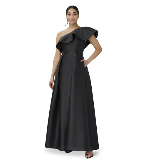 Imbracaminte Femei Adrianna Papell One Shoulder A-Line Ball Gown Black