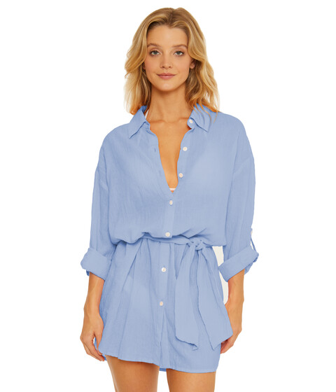 Imbracaminte Femei BECCA by Rebecca Virtue Gauzy Button Front Collared Shirtdress Cover-Up Coastline