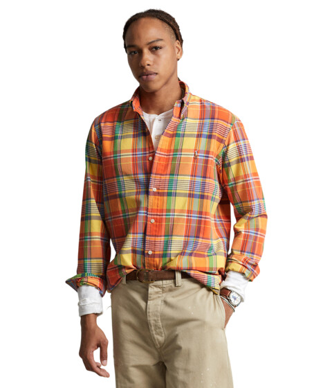 Imbracaminte Barbati Polo Ralph Lauren Classic Fit Plaid Oxford Shirt OrangeYellow Multi