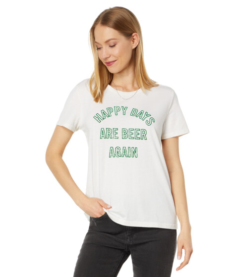 Imbracaminte Femei Lucky Brand Happy Days Are Beer Again Crew Tee Snow White