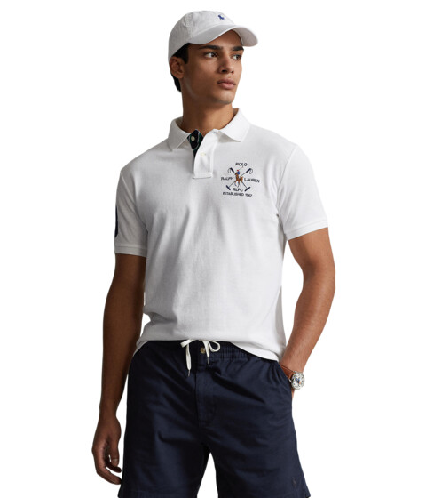 Imbracaminte Barbati Polo Ralph Lauren Custom Slim Fit Mesh Polo Shirt White