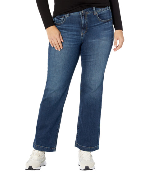 Imbracaminte Femei Silver Jeans Co Plus Size Avery High-Rise Trouser Leg Jeans W94905EGX347 Medium Indigo Wash