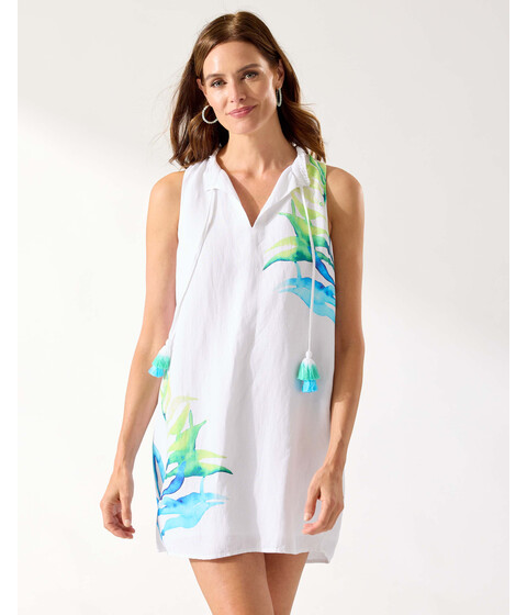 Imbracaminte Femei Tommy Bahama Island Cays Seafronds Engineered Split-Neck Dress White