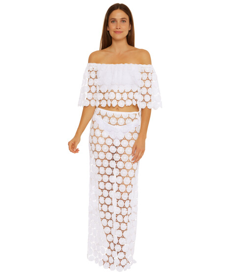 Imbracaminte Femei Trina Turk Bardot Lace-Up Maxi Skirt White